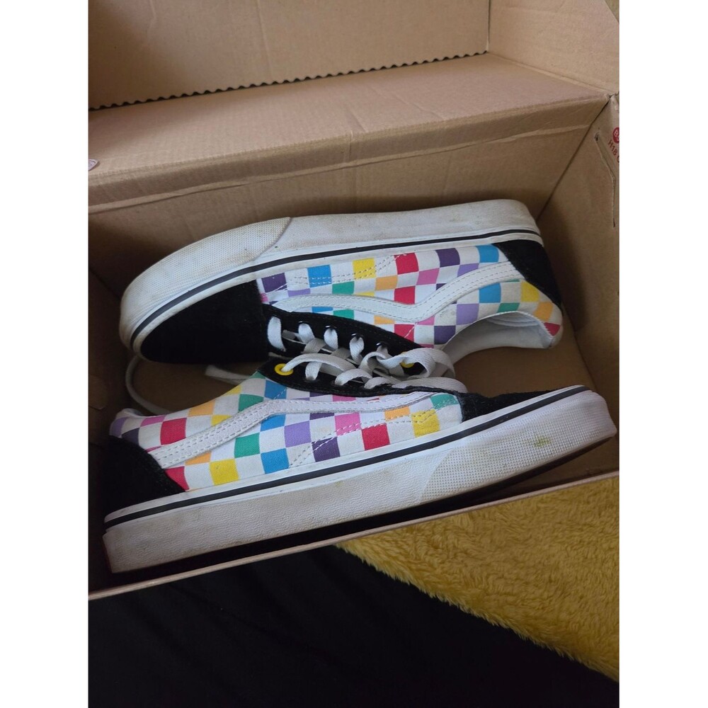 Vans rainbow checkered low size 6M or 7.5W